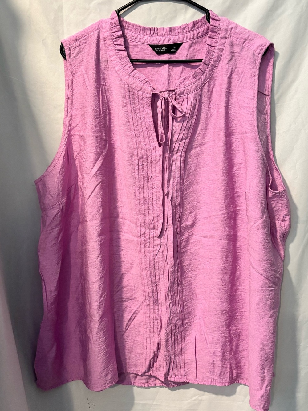 Simply Vera Vera Wang Pink Sleeveless Tie-Neck Camisole